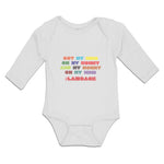 Long Sleeve Bodysuit Baby Got My Mind on My Mommy and My # Laidback Cotton - Cute Rascals