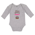 Long Sleeve Bodysuit Baby Happy Birthday Mommy! Boy & Girl Clothes Cotton