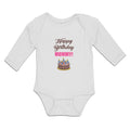 Long Sleeve Bodysuit Baby Happy Birthday Mommy! Boy & Girl Clothes Cotton