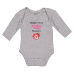 Long Sleeve Bodysuit Baby Happy First Mother's Day Mammy Boy & Girl Clothes - Cute Rascals