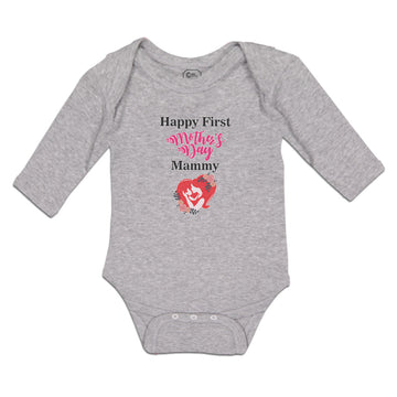 Long Sleeve Bodysuit Baby Happy First Mother's Day Mammy Boy & Girl Clothes