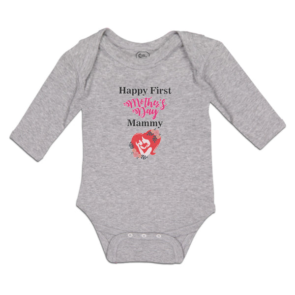 Long Sleeve Bodysuit Baby Happy First Mother's Day Mammy Boy & Girl Clothes - Cute Rascals