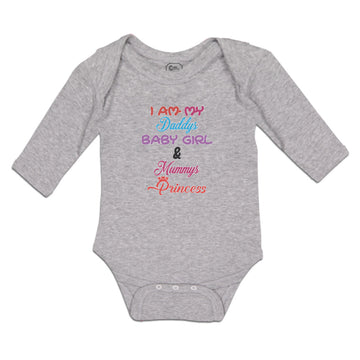 Long Sleeve Bodysuit Baby I Am My Daddys Baby Girl & Mummys Princess Cotton