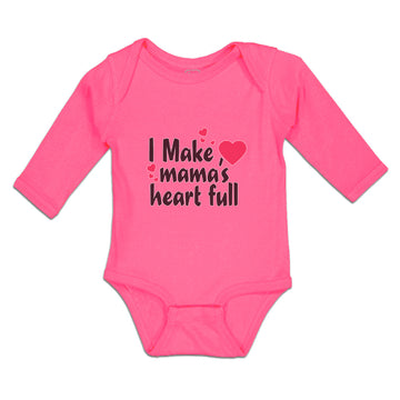 Long Sleeve Bodysuit Baby I Make Mama's Heart Full Boy & Girl Clothes Cotton