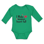 Long Sleeve Bodysuit Baby I Make Mama's Heart Full Boy & Girl Clothes Cotton