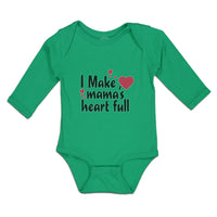 Long Sleeve Bodysuit Baby I Make Mama's Heart Full Boy & Girl Clothes Cotton