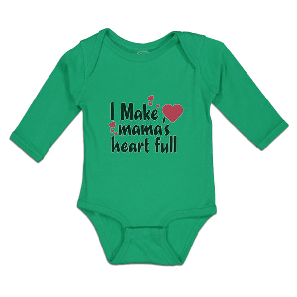 Long Sleeve Bodysuit Baby I Make Mama's Heart Full Boy & Girl Clothes Cotton