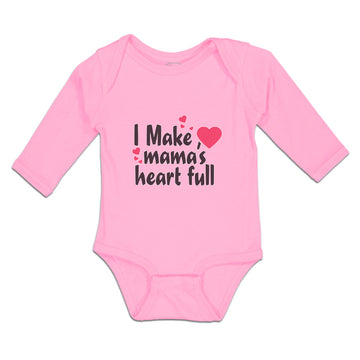 Long Sleeve Bodysuit Baby I Make Mama's Heart Full Boy & Girl Clothes Cotton