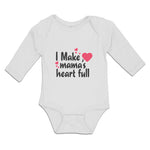 Long Sleeve Bodysuit Baby I Make Mama's Heart Full Boy & Girl Clothes Cotton