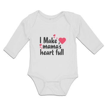 Long Sleeve Bodysuit Baby I Make Mama's Heart Full Boy & Girl Clothes Cotton