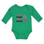 Long Sleeve Bodysuit Baby I Wear Pink for My Mom Boy & Girl Clothes Cotton