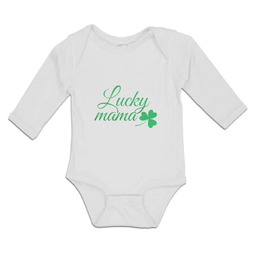 Long Sleeve Bodysuit Baby Lucky Mama Boy & Girl Clothes Cotton