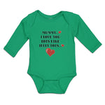 Long Sleeve Bodysuit Baby Mummy I Love You Lots like Jelly Tots Cotton
