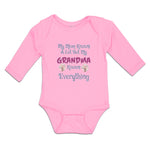 Long Sleeve Bodysuit Baby My Mom Knows A Lot but My Grandma Knows Everything