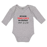 Long Sleeve Bodysuit Baby My Mom Thinks She's in Charge That's Cute Cotton