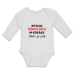 Long Sleeve Bodysuit Baby My Mom Thinks She's in Charge That's Cute Cotton