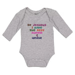Long Sleeve Bodysuit Baby Be Jealous I Have The Best Auntie & Uncle Cotton - Cute Rascals