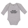 Long Sleeve Bodysuit Baby I'M Cute Mom's Gorgeous Dad's Lucky! Cotton