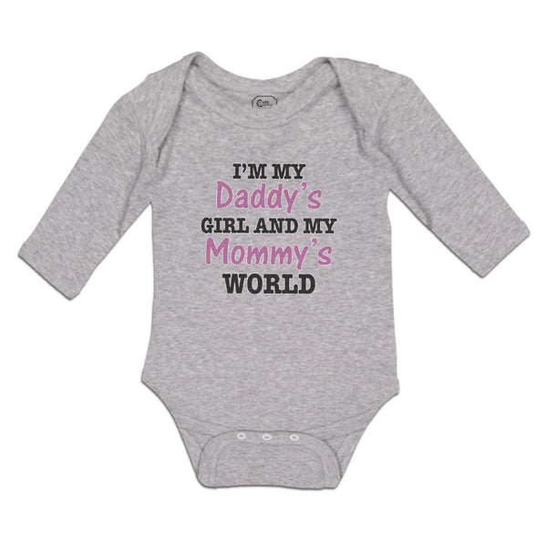 Long Sleeve Bodysuit Baby I'M My Daddy's Girls and My Mommy's World Cotton