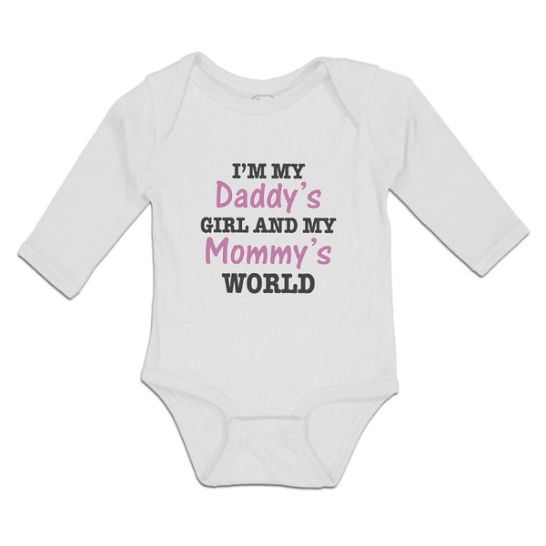 Long Sleeve Bodysuit Baby I'M My Daddy's Girls and My Mommy's World Cotton