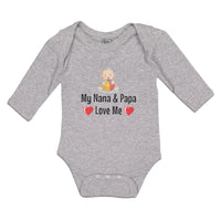 Long Sleeve Bodysuit Baby My Nana & Papa Love Me Boy & Girl Clothes Cotton