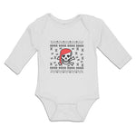 Long Sleeve Bodysuit Baby Rrrr Rrrr An Skull Skeleton Pirate Head with Crossbone