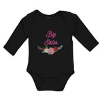 Long Sleeve Bodysuit Baby Big Sister with Wreath of Flowers Boy & Girl Clothes - Cute Rascals