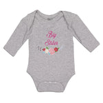 Long Sleeve Bodysuit Baby Big Sister with Wreath of Flowers Boy & Girl Clothes - Cute Rascals