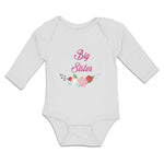 Long Sleeve Bodysuit Baby Big Sister with Wreath of Flowers Boy & Girl Clothes - Cute Rascals