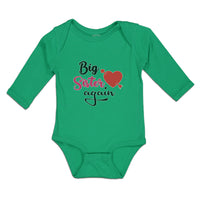Long Sleeve Bodysuit Baby Big Sister Again with Heart and Arrow Cotton - Cute Rascals