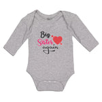 Long Sleeve Bodysuit Baby Big Sister Again with Heart and Arrow Cotton - Cute Rascals