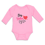 Long Sleeve Bodysuit Baby Big Sister Again with Heart and Arrow Cotton - Cute Rascals