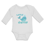 Long Sleeve Bodysuit Baby Little Sister and An Cute Dolphin Boy & Girl Clothes