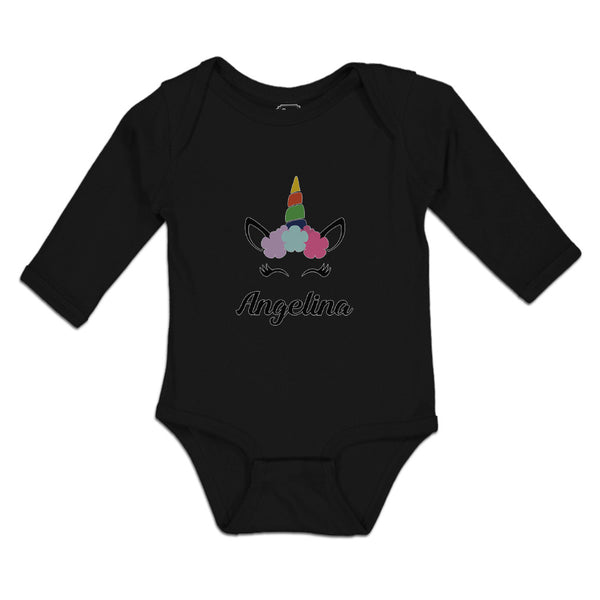Long Sleeve Bodysuit Baby Angelina Your Name Cute Unicorn Boy & Girl Clothes - Cute Rascals