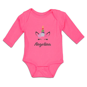 Long Sleeve Bodysuit Baby Angelina Your Name Cute Unicorn Boy & Girl Clothes