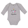 Long Sleeve Bodysuit Baby Angelina Your Name Cute Unicorn Boy & Girl Clothes