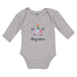 Long Sleeve Bodysuit Baby Angelina Your Name Cute Unicorn Boy & Girl Clothes - Cute Rascals