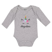Long Sleeve Bodysuit Baby Angelina Your Name Cute Unicorn Boy & Girl Clothes - Cute Rascals