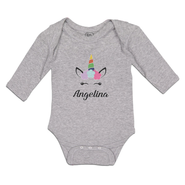 Long Sleeve Bodysuit Baby Angelina Your Name Cute Unicorn Boy & Girl Clothes - Cute Rascals