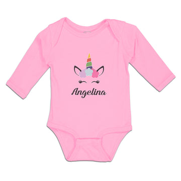 Long Sleeve Bodysuit Baby Angelina Your Name Cute Unicorn Boy & Girl Clothes