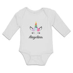 Long Sleeve Bodysuit Baby Angelina Your Name Cute Unicorn Boy & Girl Clothes - Cute Rascals