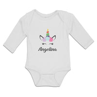 Long Sleeve Bodysuit Baby Angelina Your Name Cute Unicorn Boy & Girl Clothes - Cute Rascals