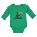 Long Sleeve Bodysuit Baby I Love My Uncles Boy & Girl Clothes Cotton