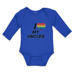 Long Sleeve Bodysuit Baby I Love My Uncles Boy & Girl Clothes Cotton