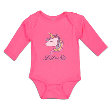 Long Sleeve Bodysuit Baby Lil Sis An Cute Unicorn Boy & Girl Clothes Cotton