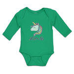 Long Sleeve Bodysuit Baby Lil Sis An Cute Unicorn Boy & Girl Clothes Cotton