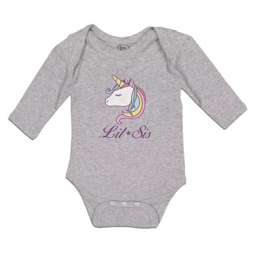 Long Sleeve Bodysuit Baby Lil Sis An Cute Unicorn Boy & Girl Clothes Cotton