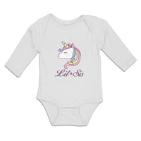 Long Sleeve Bodysuit Baby Lil Sis An Cute Unicorn Boy & Girl Clothes Cotton