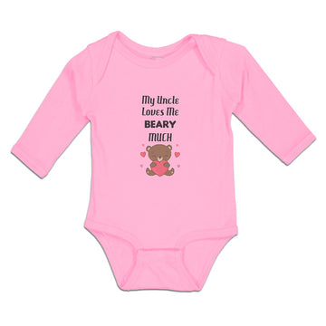 Long Sleeve Bodysuit Baby My Uncle Loves Me Beary Much Boy & Girl Clothes Cotton