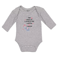 Long Sleeve Bodysuit Baby My Uncle Loves Me Lots & Lots Boy & Girl Clothes